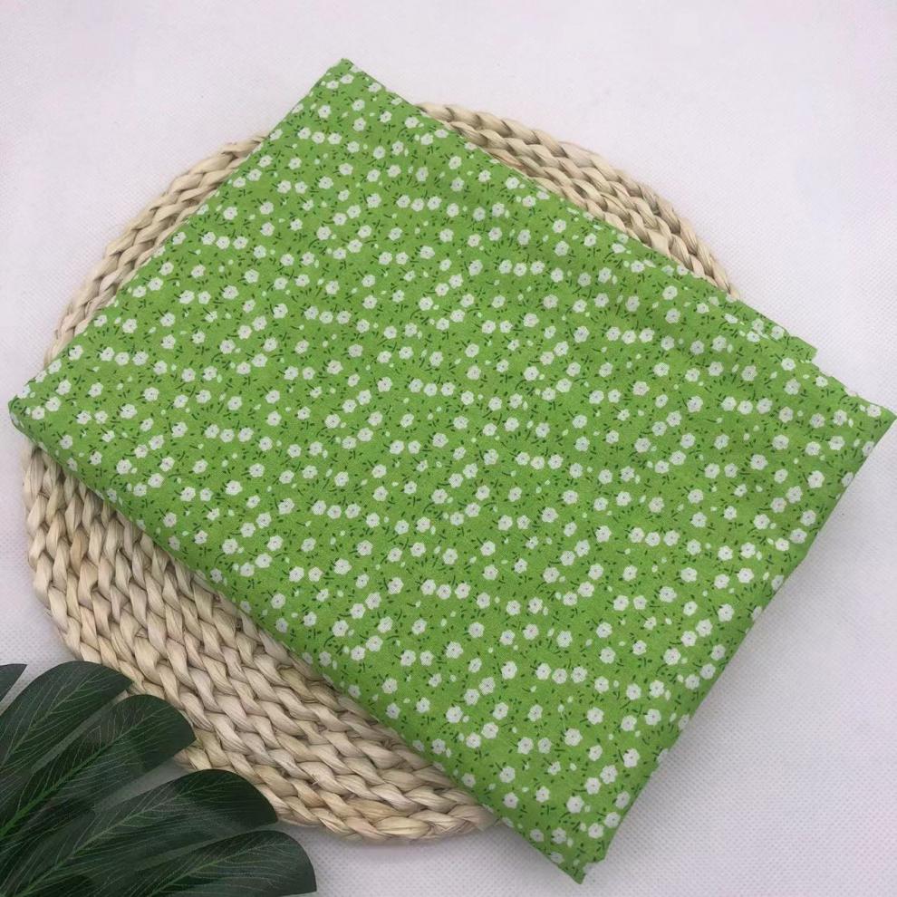 绿色田园小碎花全棉花布料小清新手工diy窗帘衬衫连衣裙纯棉面料f6 白