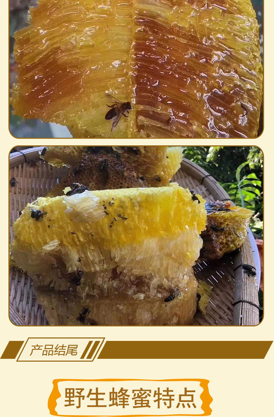 橙伯乐云南深山崖蜜土蜂蜜正宗百花蜜高原野蜂蜜 黑蜜未结晶2斤【图片