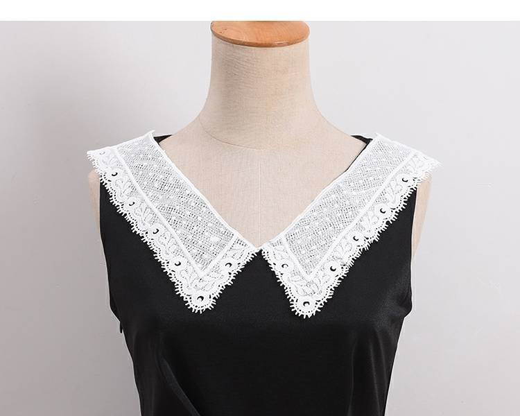 心墨染新品衣服领子装饰领花水溶花边假领子前襟装饰防走光对领两片式