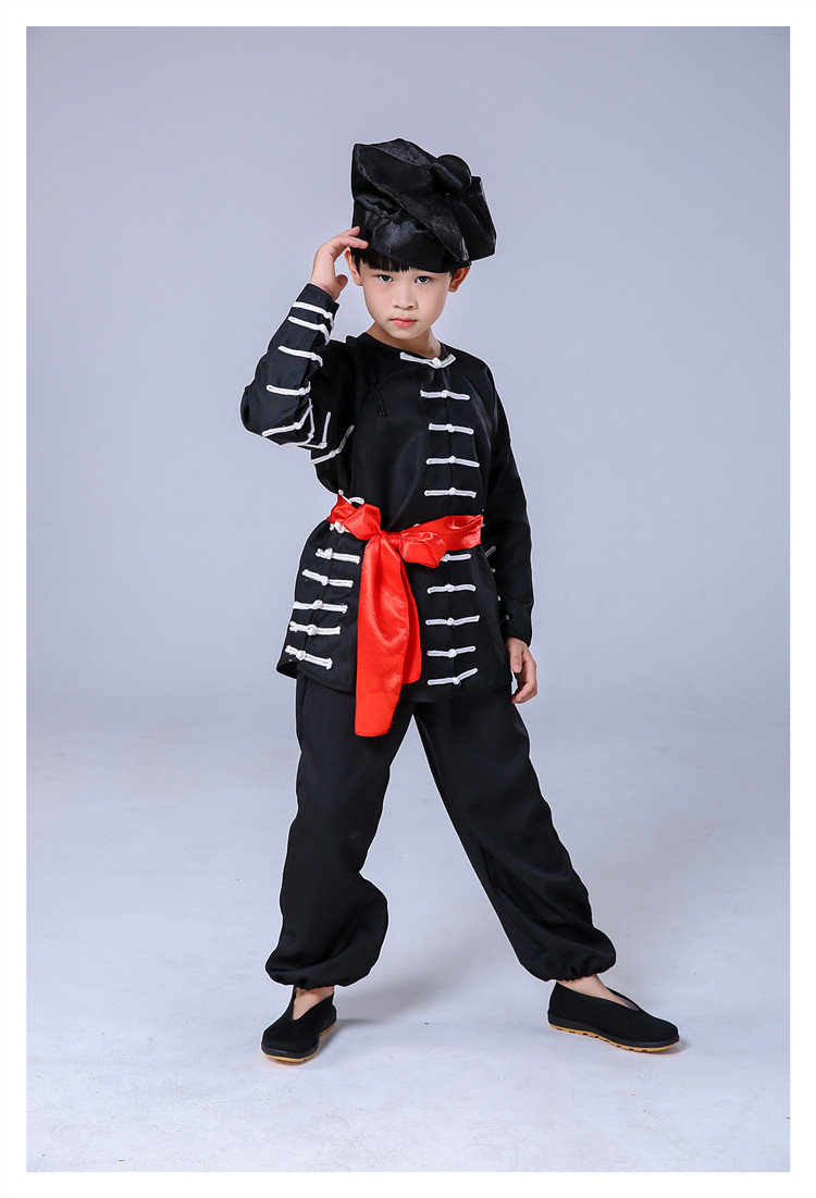 儿童武术服儿童武松打虎戏服成人话剧舞台演出服装老虎照镜子服装武术