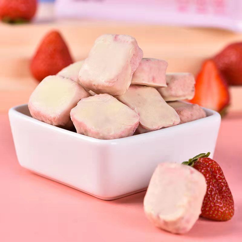 冻干草莓冻干酸奶块草莓冻干块蓝莓冻干水果法思觅语即食休闲零食草莓