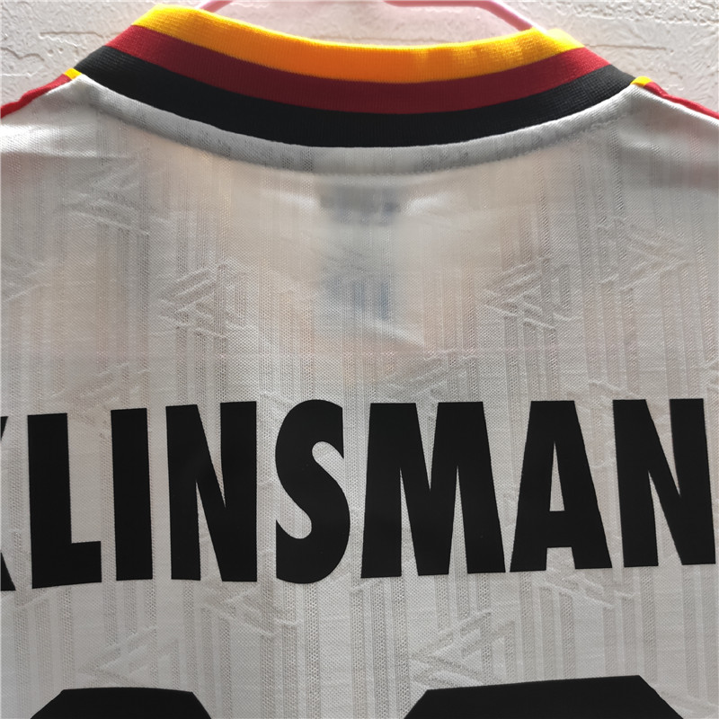 滕讯体育同款94世界杯德国主场短袖足球服复古球衣18号克林斯曼队服