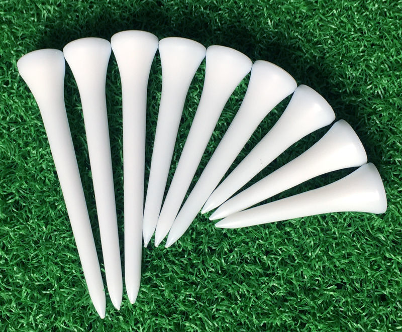 高尔夫球钉塑料tee球托彩色塑胶开球球座球场用品非竹木钉54黄色100个