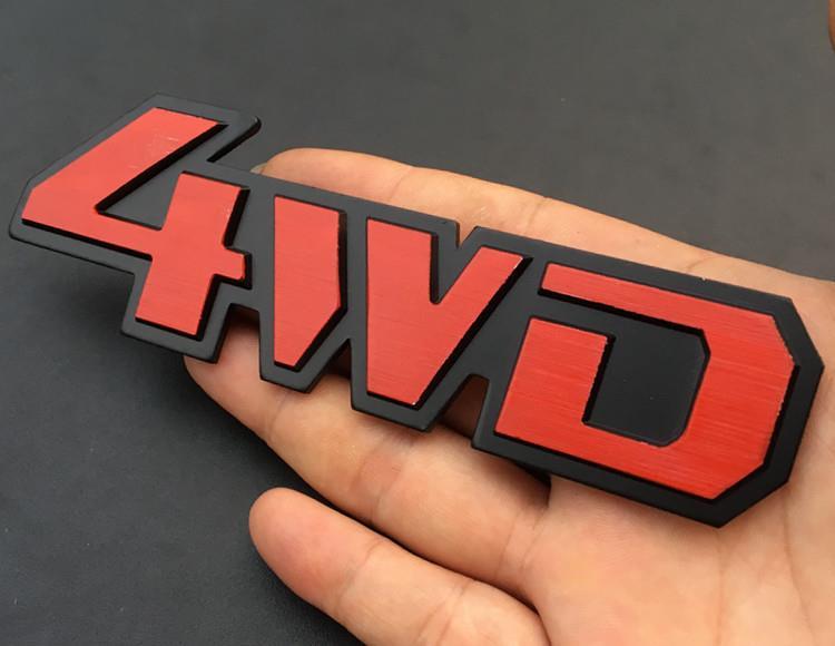 越野车标金属四驱4wd车标车贴四轮驱动车身贴尾标尾箱字标装饰贴粘贴