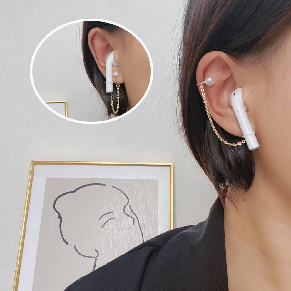 耳骨夹耳机防丢耳环蓝牙无线耳机保护耳夹耳饰耳骨夹耳钉耳挂防掉绳皮