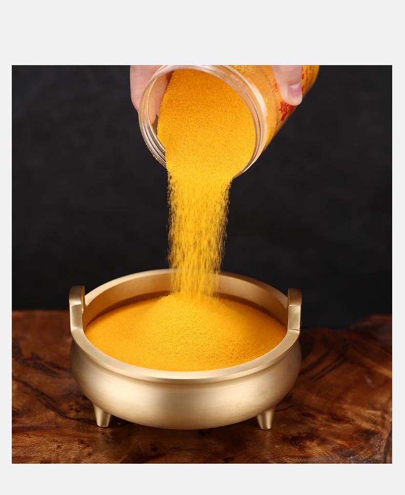 香炉专用沙香炉灰金刚砂供奉金沙佛教金砂香灰粉上香供奉金玉明沙1瓶