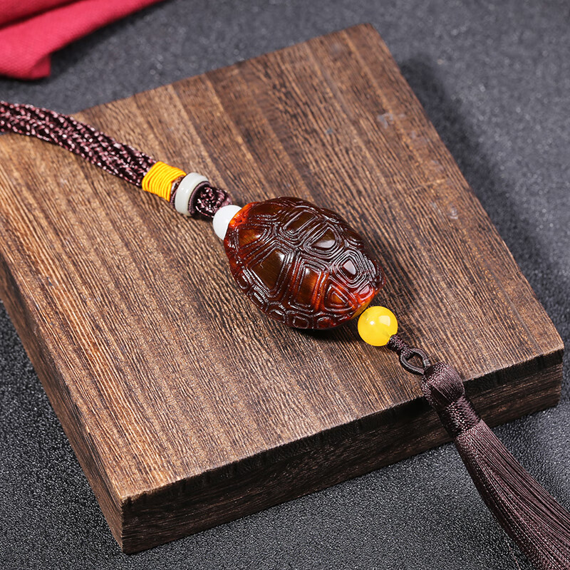 韩莹 天然老料牦牛角手把件雕刻富甲天下挂件 盘玩收藏车挂礼物男士