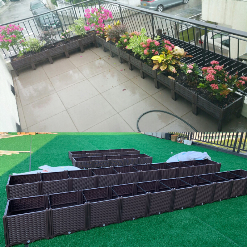 京选推荐种菜神器楼顶家庭阳台蔬菜种植箱特大花箱花盆栽长方形槽塑料
