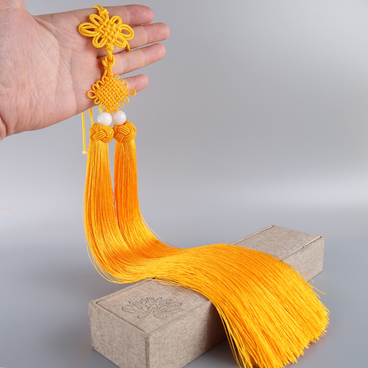 流苏穗子加长中国结菠萝帽双款古风挂件剑穗冰丝中国风工艺吊穗咖啡色