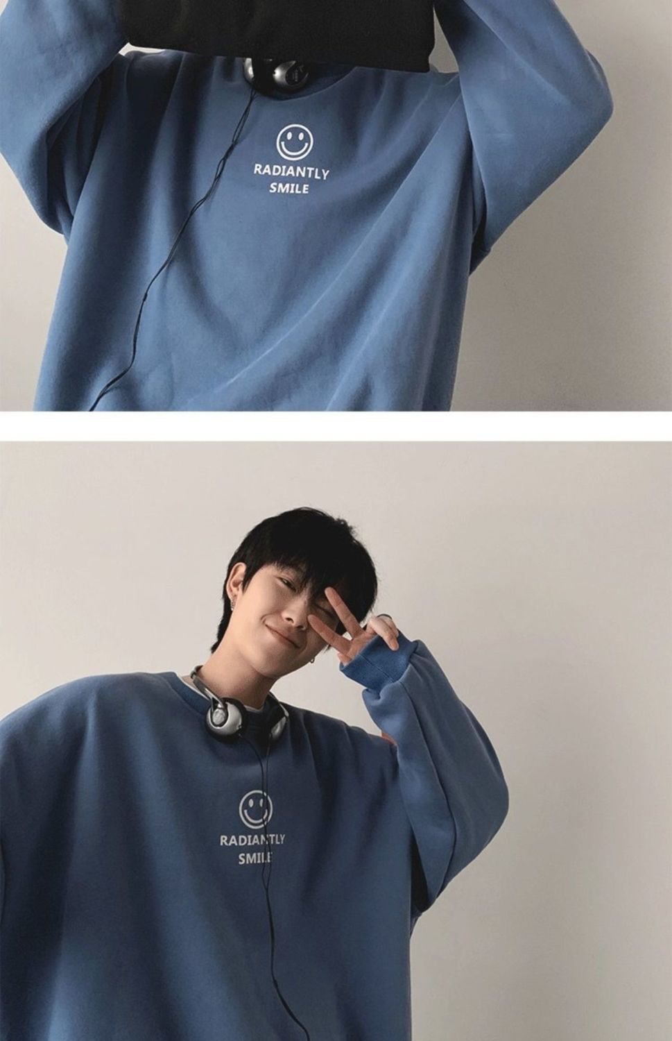 圆领卫衣男冬季加绒加厚学生宽松百搭青少年宽松百搭打