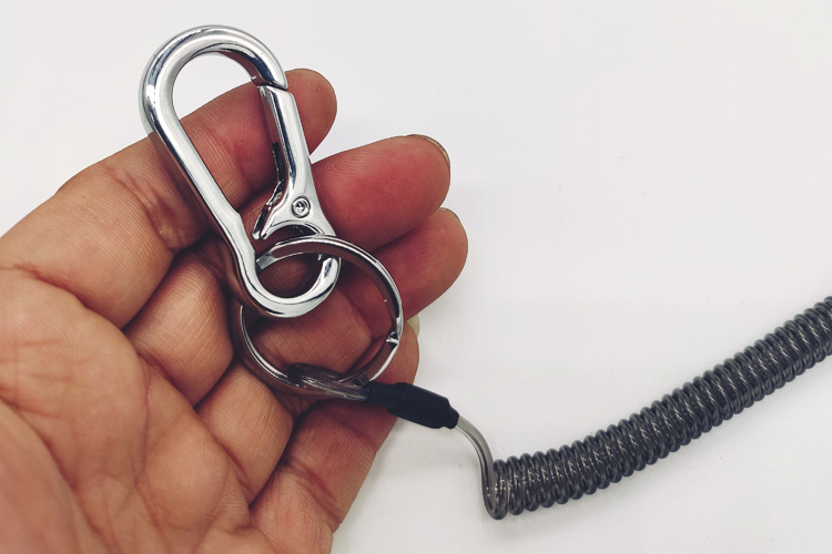 适用于伸缩钥匙扣钢丝绳带钢丝弹簧绳防盗防丢锁匙扣创意挂件链腰挂