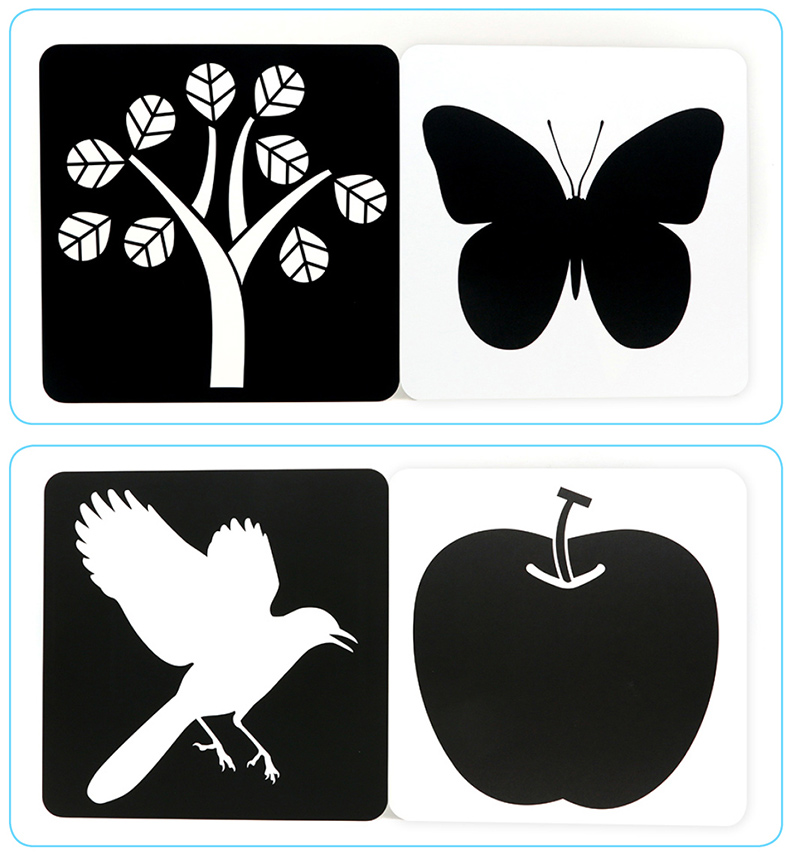 激发亲子版套装共4盒新生婴儿宝宝早教闪卡宝宝视觉追视彩色大卡02岁