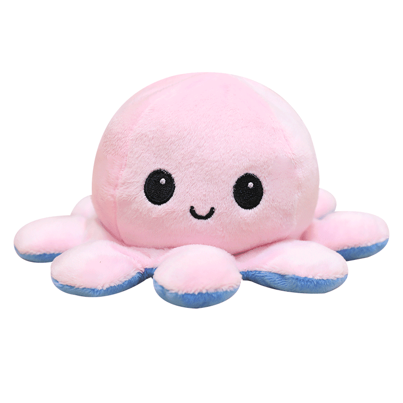 章鱼玩偶 变脸翻面心情小章鱼公仔双面玩偶可翻转八爪鱼网红毛绒玩具