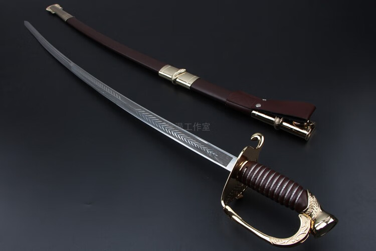 西洋剑指挥剑仪仗剑骑士指挥官刀剑酒吧装饰道具动漫刀剑未开刃 蓝色