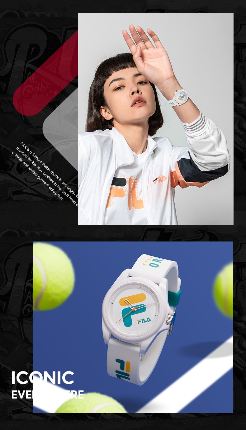 现货速发斐乐fila手表时尚硅胶石英表男女情侣表学生防水腕表运动潮流