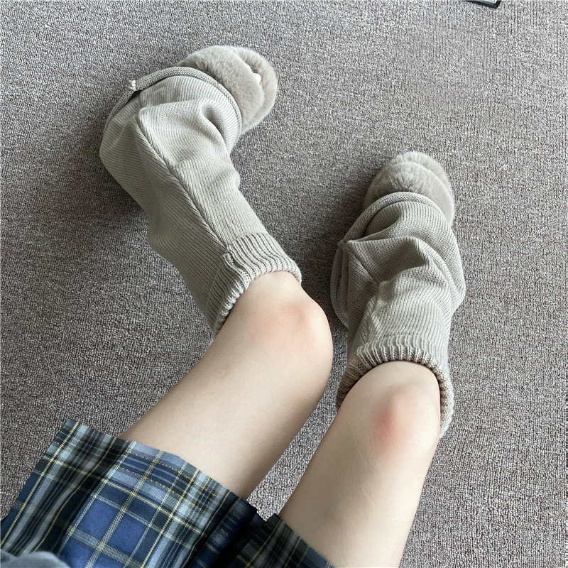 袜套辣妹jk白色保暖加厚冬季护腿针织涩谷y2k中筒日系堆堆袜腿套咖秋