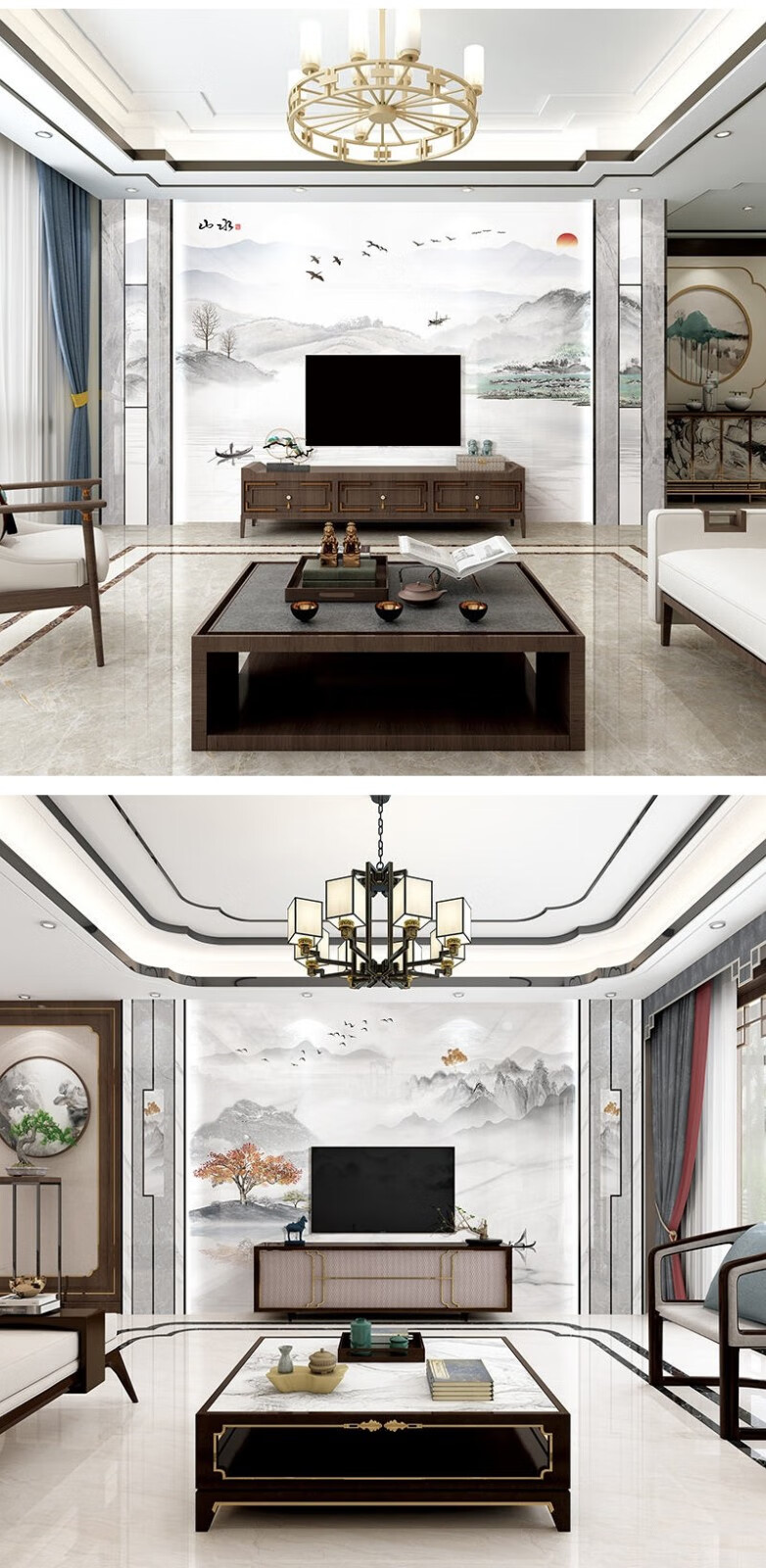 电视背景墙佛山护墙板新款大理石岩板瓷砖现代客厅装饰轻奢影视墙石材