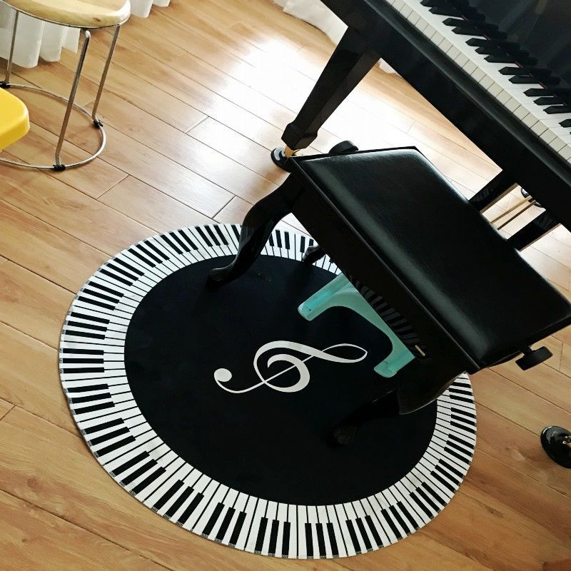 隔音吸音三角钢琴垫地毯地垫家用隔音垫吸音垫专用图案架子鼓垫子圆形