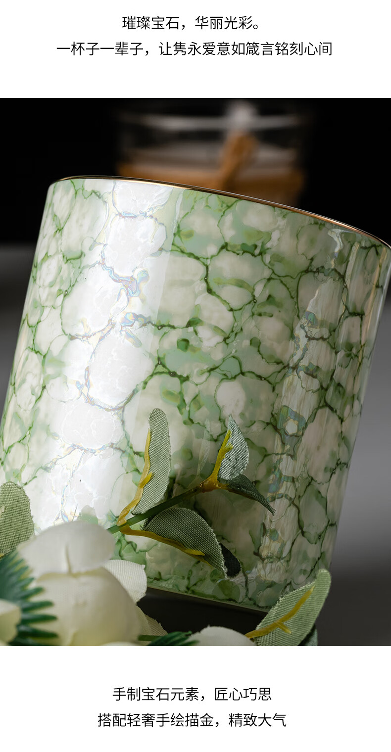 弥生时代diamond宝石日系马克杯对杯情侣杯子一对情侣款创意蓝宝石x棕