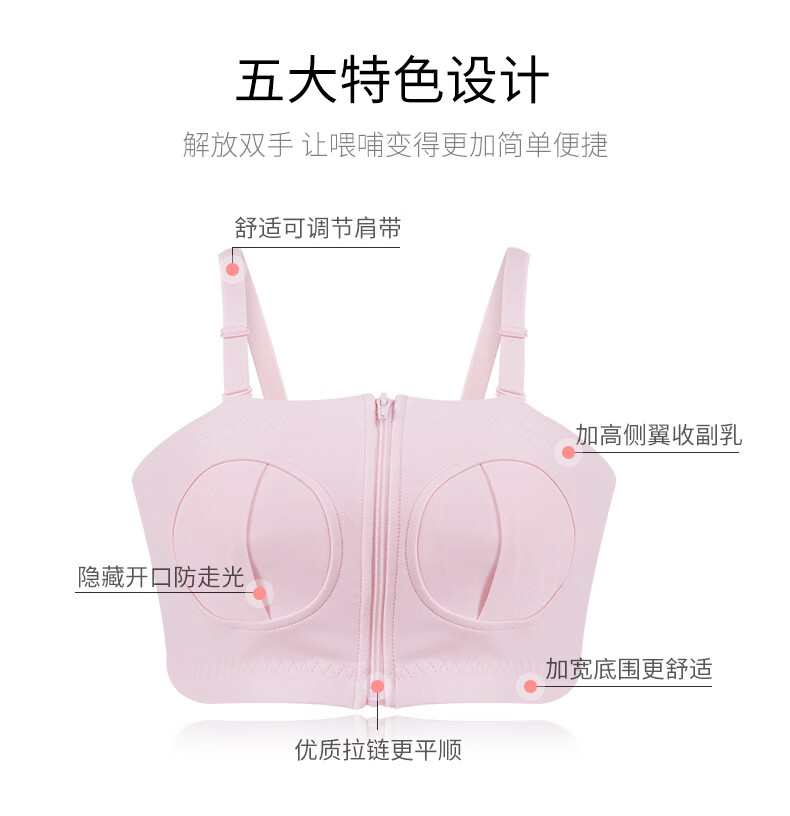 佧森滋免手扶吸奶内衣吸奶器专用产妇无吸奶文胸哺乳吸乳肤色钢圈吸乳哺乳文胸 肤色无痕款 均码详情图片4