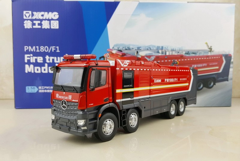 消防车模型原厂徐工pm180泡沫主战消防车高喷城市消防车1:50合金模型