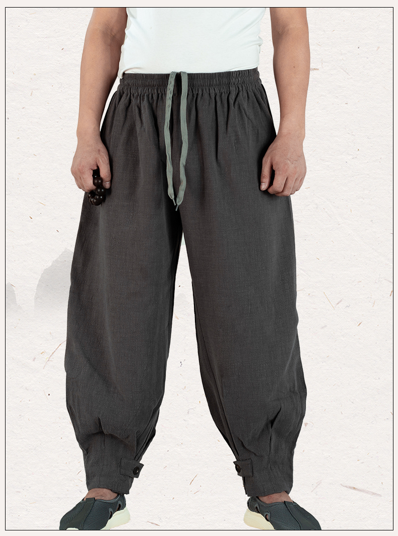 出家人和尚裤子苎麻春夏禅修僧裤男女宽松免绑腿僧服收口禅意居士夹棉