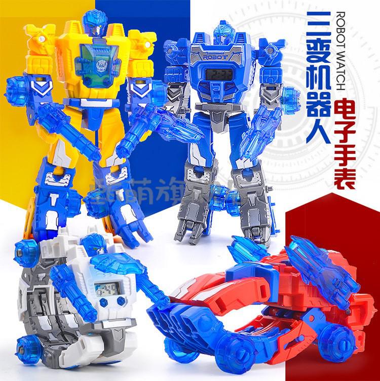 变形机器人手表恐龙变身金刚钢铁飞龙奥特曼崛起男孩儿童玩具定制红色