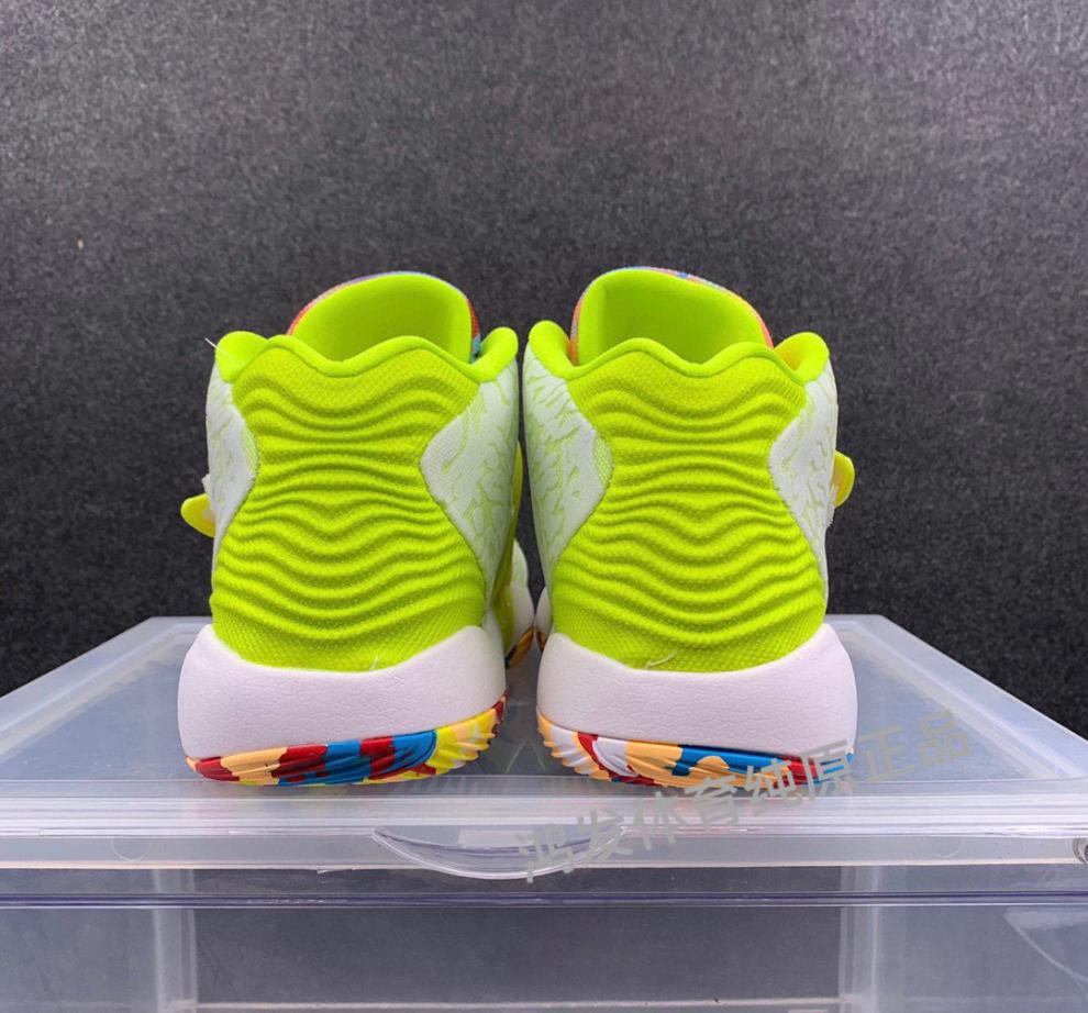 新款杜兰特14代篮球鞋kd14黑白实战减震耐磨气垫运动鞋 杜兰特14 白绿