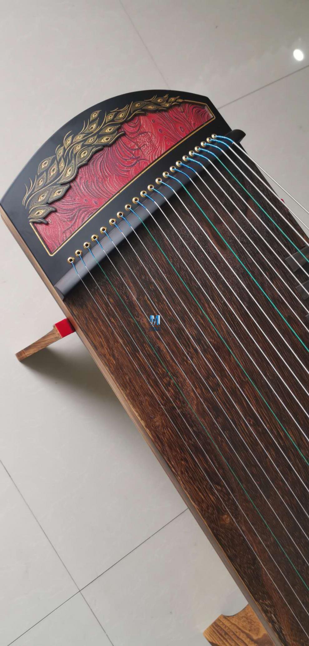 玉振古筝便携式1米小古筝纯桐木挖筝21弦半筝初学练琴考级演奏 素面