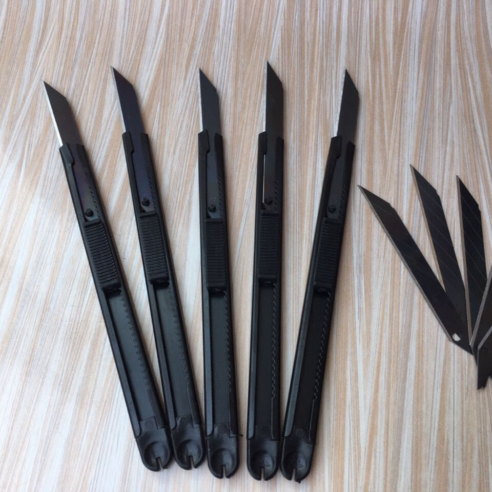 天高10把金属30度美工刀小号介刀开箱小刀多功能不锈钢手工刀具黑色