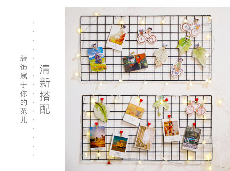 品置物架免打孔相片相框挂墙创意网红房间布置北极象4565白色六件套