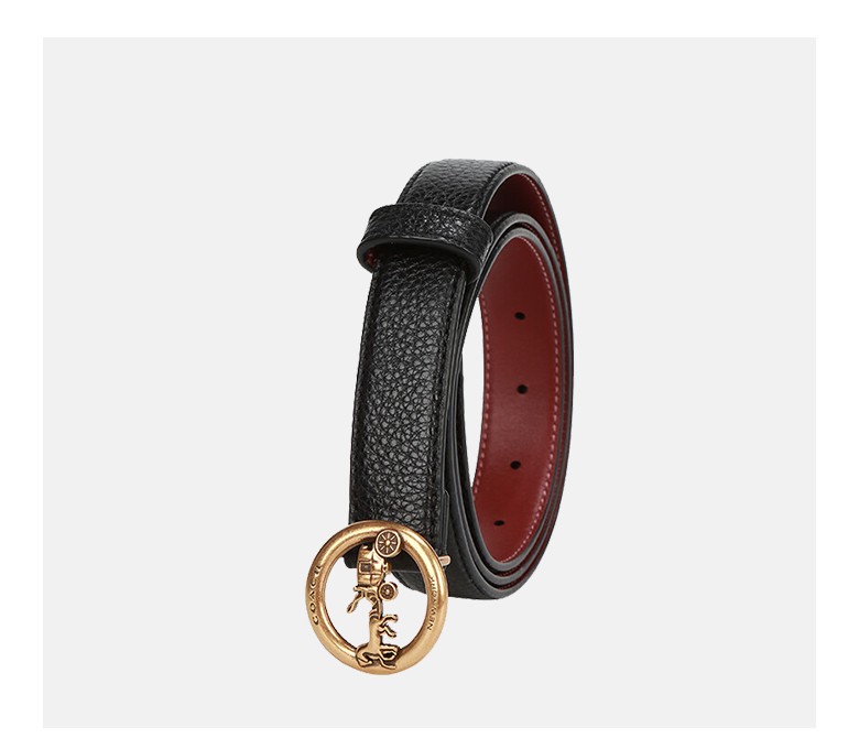 蔻驰coach皮带 女士休闲腰带配饰 宽版f78179 棕黑色 imove-m【图片