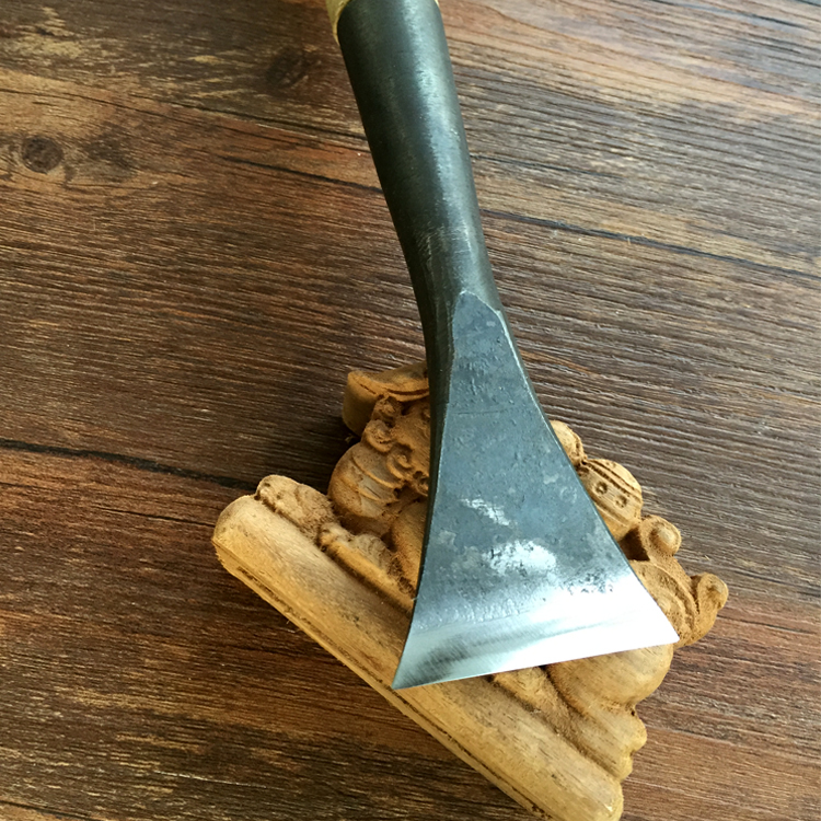 东阳雕刻刀具 手工木刻刀 木工硬木雕刻工具 打坯平刀 磨好带柄 2cm