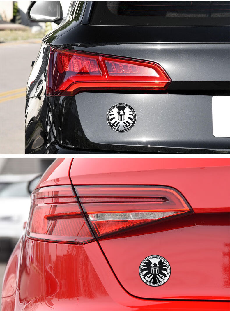 局车标美国队长车贴汽车个性金属徽章标车身贴尾标九头蛇黑色铝合金