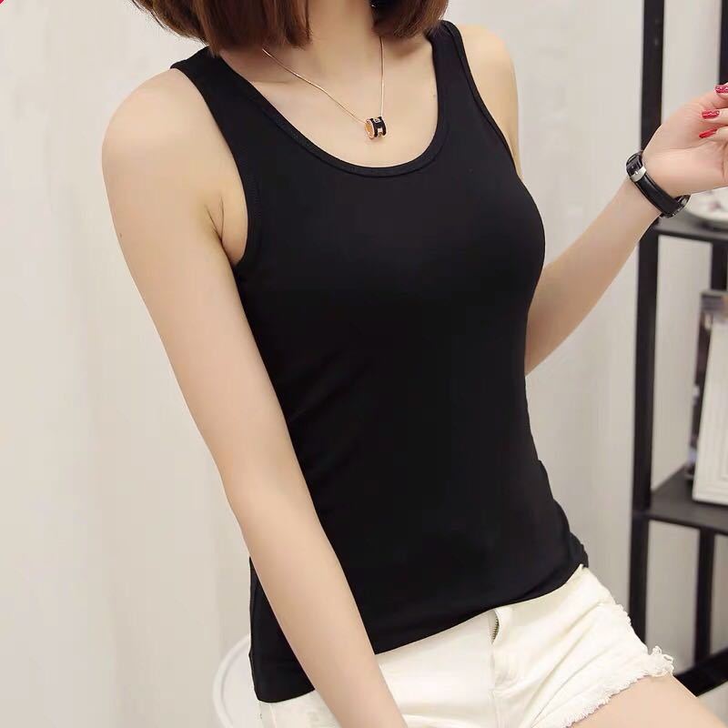 打底背心女夏外穿工字无袖上衣跑步运动吊带小背心百搭黑色一件m8599