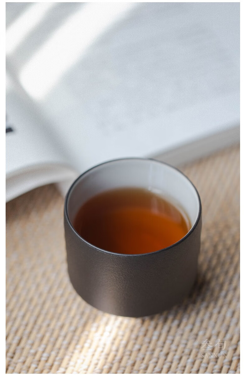 三旬 风雅主人杯陶瓷茶杯大号品茗杯子功夫茶具单杯日式复古茶杯 风雅