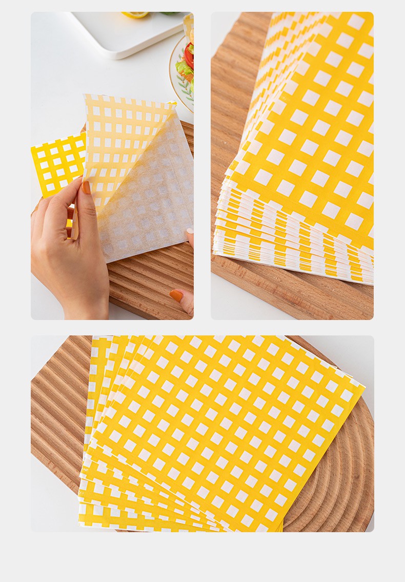 中粹三明治包装纸免折叠早餐防油汉堡食品卷饼纸盒一次性包三文治纸袋