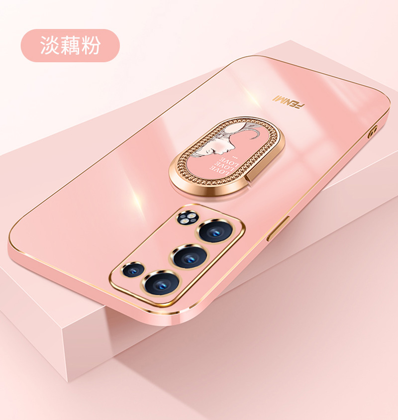 莱卡凡opporeno6手机壳reno6pro保护套新款镜头全包直边电镀防摔女款