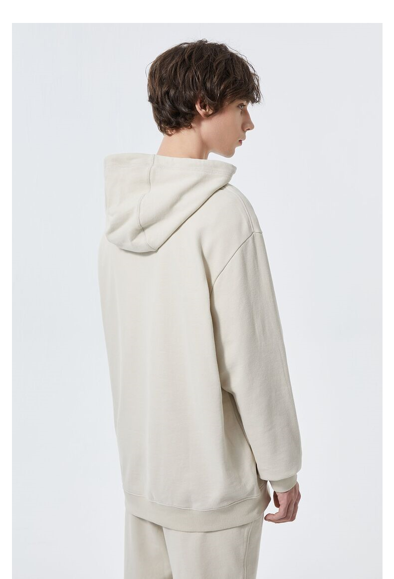 weenie小熊男装2021年秋季新款韩版宽松连帽卫衣男女情侣潮 浅卡其色