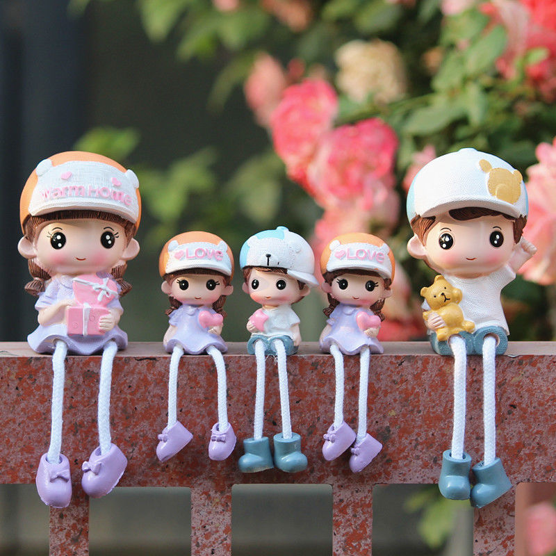 卡通人物客厅装饰墙摆设车饰送礼祝福 471三个儿子五口【图片 价格