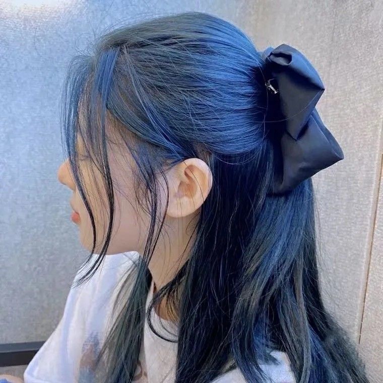 天蓝色染发剂樱花粉黄皮肤显白发色网红同款自己在家染发膏 薄藤粉