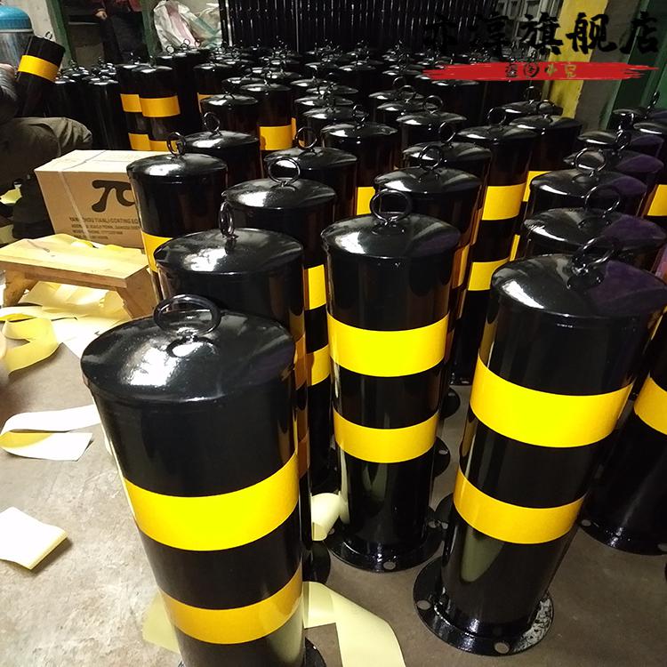 朗发钢管警示柱防撞柱固定隔离桩停车桩挡车路障路桩铁立柱加厚地桩柱