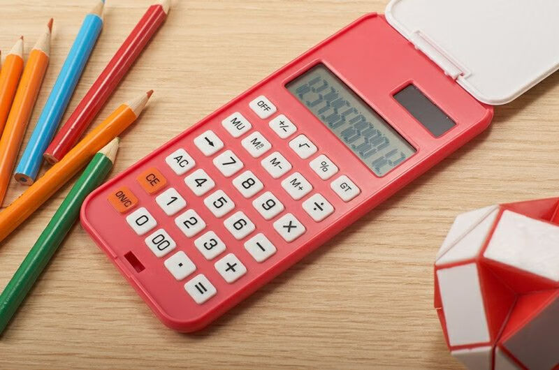学生函数口袋袖珍彩色计算机iphon6苹-果迷你便携手机翻盖计算器 银色