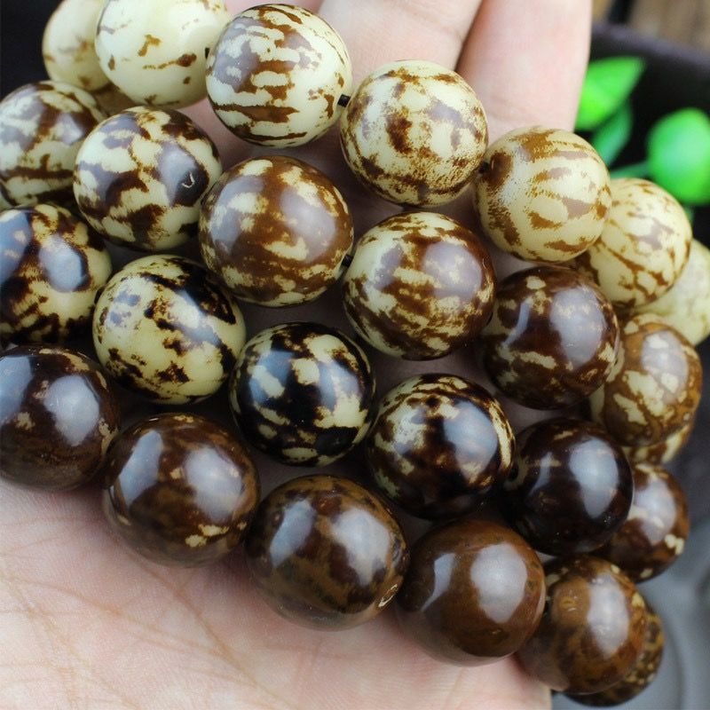 天然菩提根菩提子手盘文玩佛珠花皮虎纹越南手串饰品