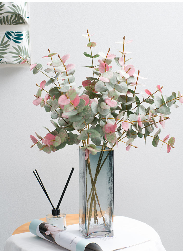 ins风北欧仿真尤加利叶花束客厅餐桌插花摆件植物绿植装饰假花艺长杆