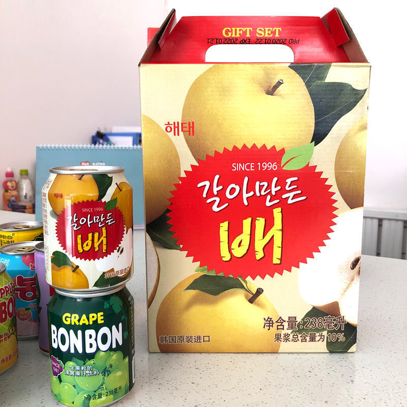 bonbon饮料海太饮料果汁韩国进口九日果肉饮料整箱葡萄桔果橙子草莓桃