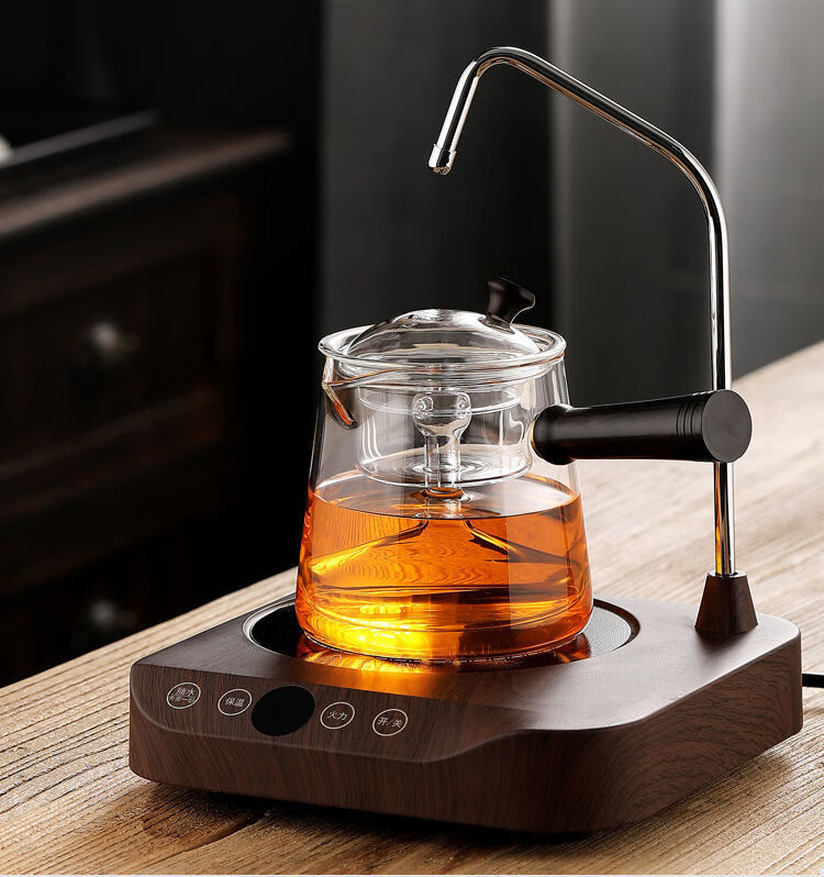 自动上水煮茶器套装玻璃煮茶壶办公室煮蒸茶器烧水壶家用电陶炉 触摸