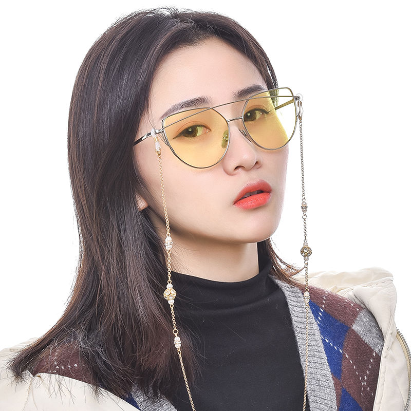 karond新品金丝眼镜链子钛钢眼镜链条挂脖女简约时尚复古太阳眼睛挂绳