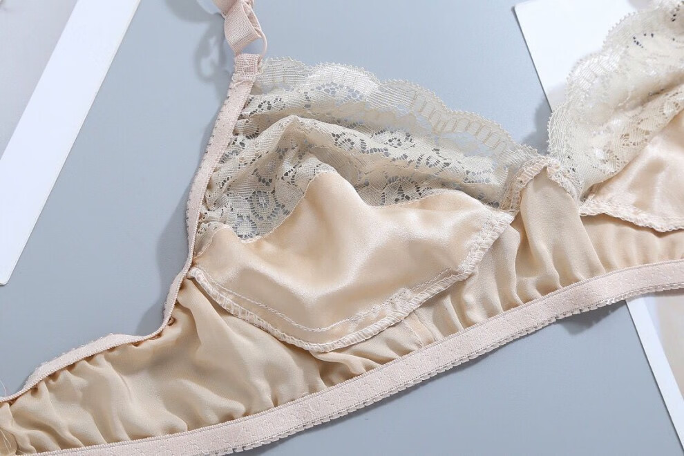 高品质法式丝绸文胸女2021新款亲肤舒适文胸双面仿真丝文胸桑蚕丝无