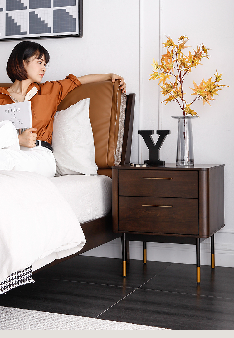 卧室柜子矮柜北欧复古床头柜床边柜家用床头小储物柜单抽双抽床头单抽
